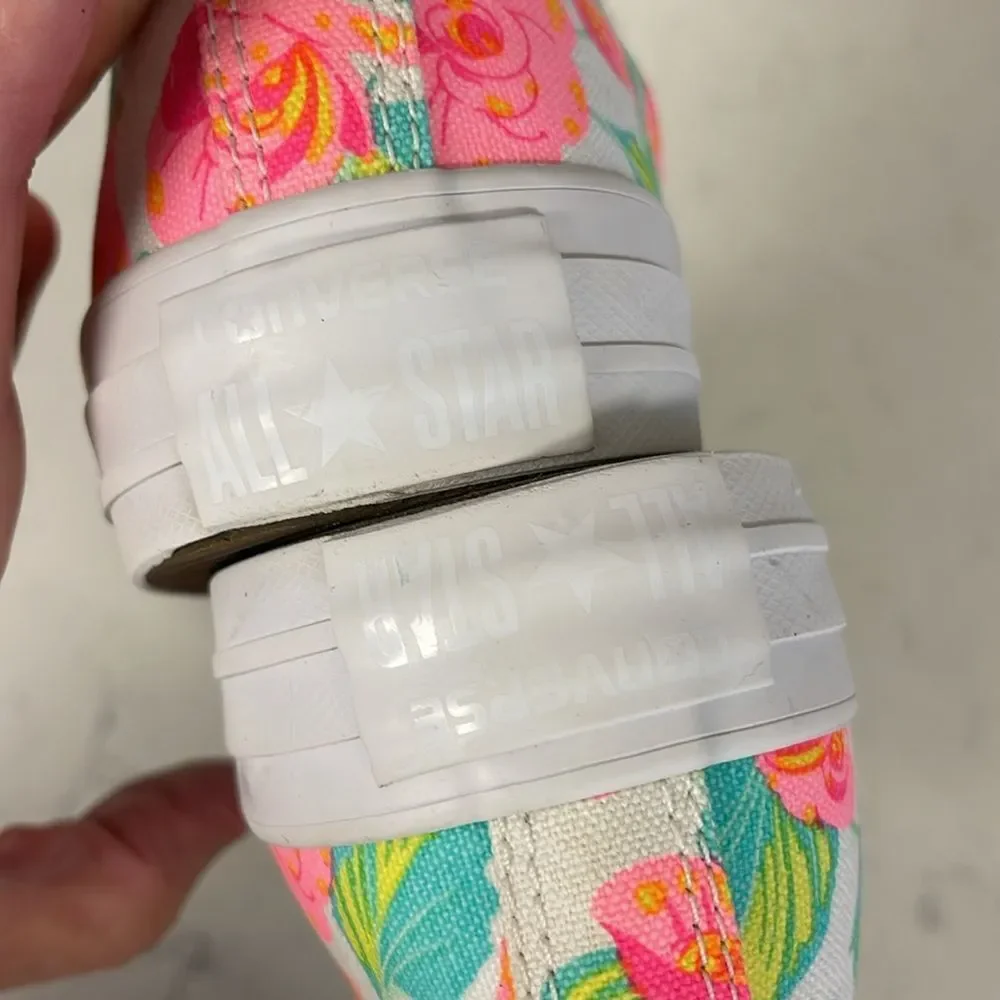 Converse Chuck Taylor All Star Canvas UNISEX HIGH TOP SHOE Neon Floral Rose 8